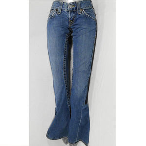 True Religon Twisted Seam Flair Jeans Pocket SZ 25